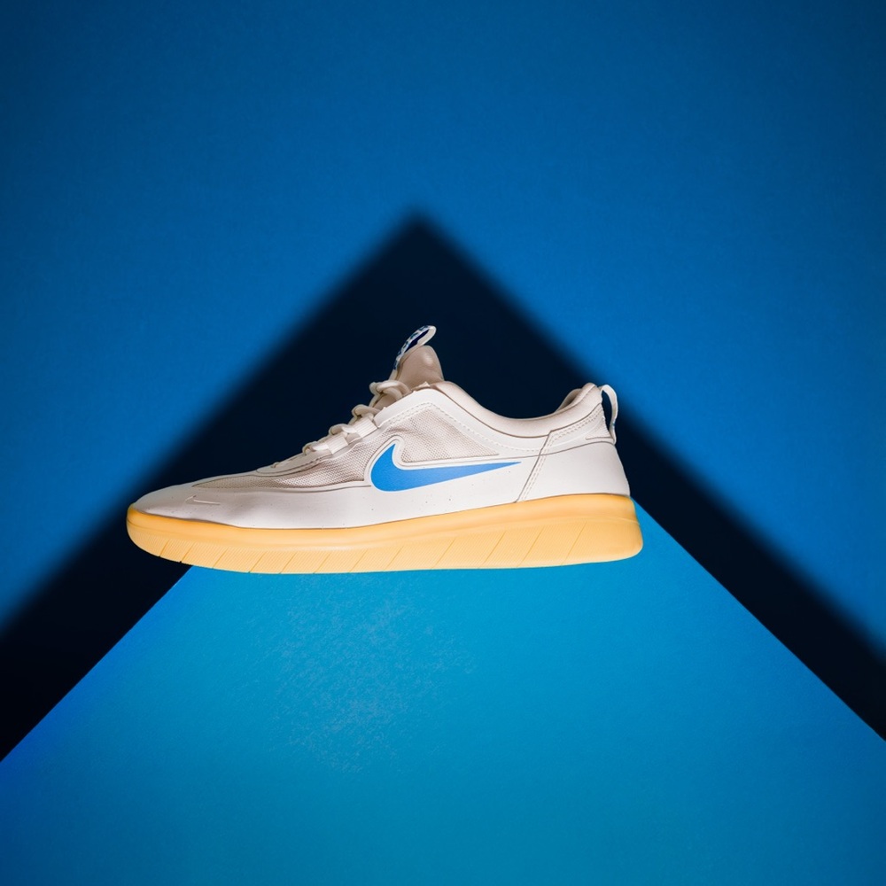 Nike White and Blue Athletic Shoes